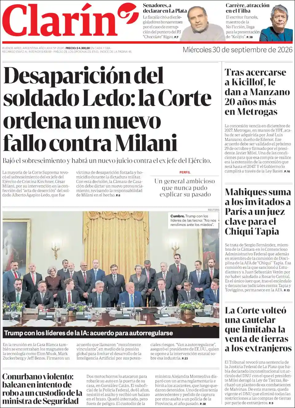 Estudios Max | LO QUE IMPORTA SALTA - Tapa del diario Clarin