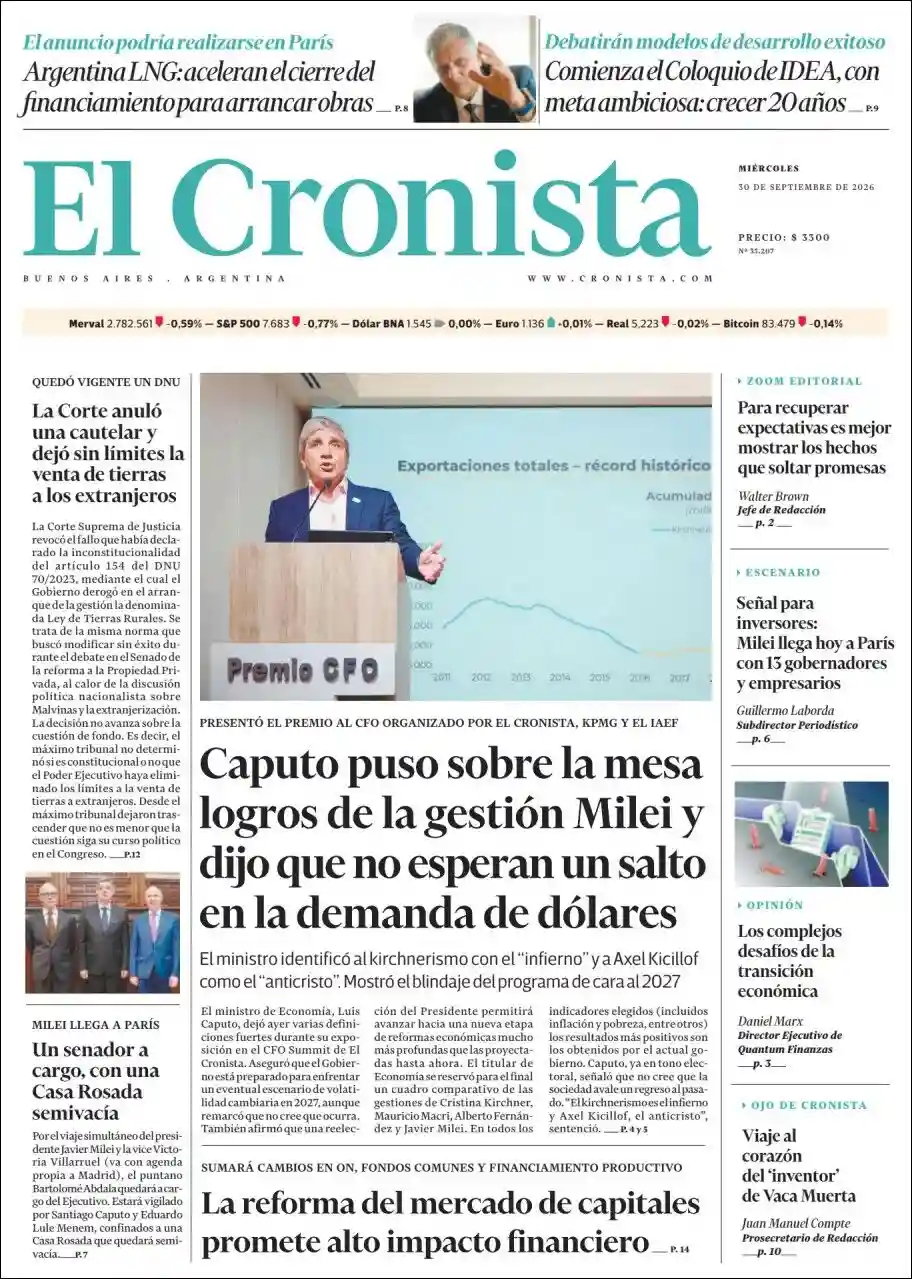 Estudios Max | LO QUE IMPORTA SALTA - Tapa del diario Cronista