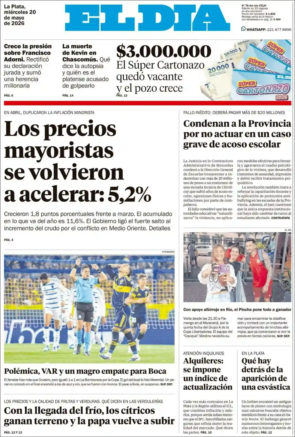 Estudios Max | LO QUE IMPORTA SALTA - Tapa del diario El Dia