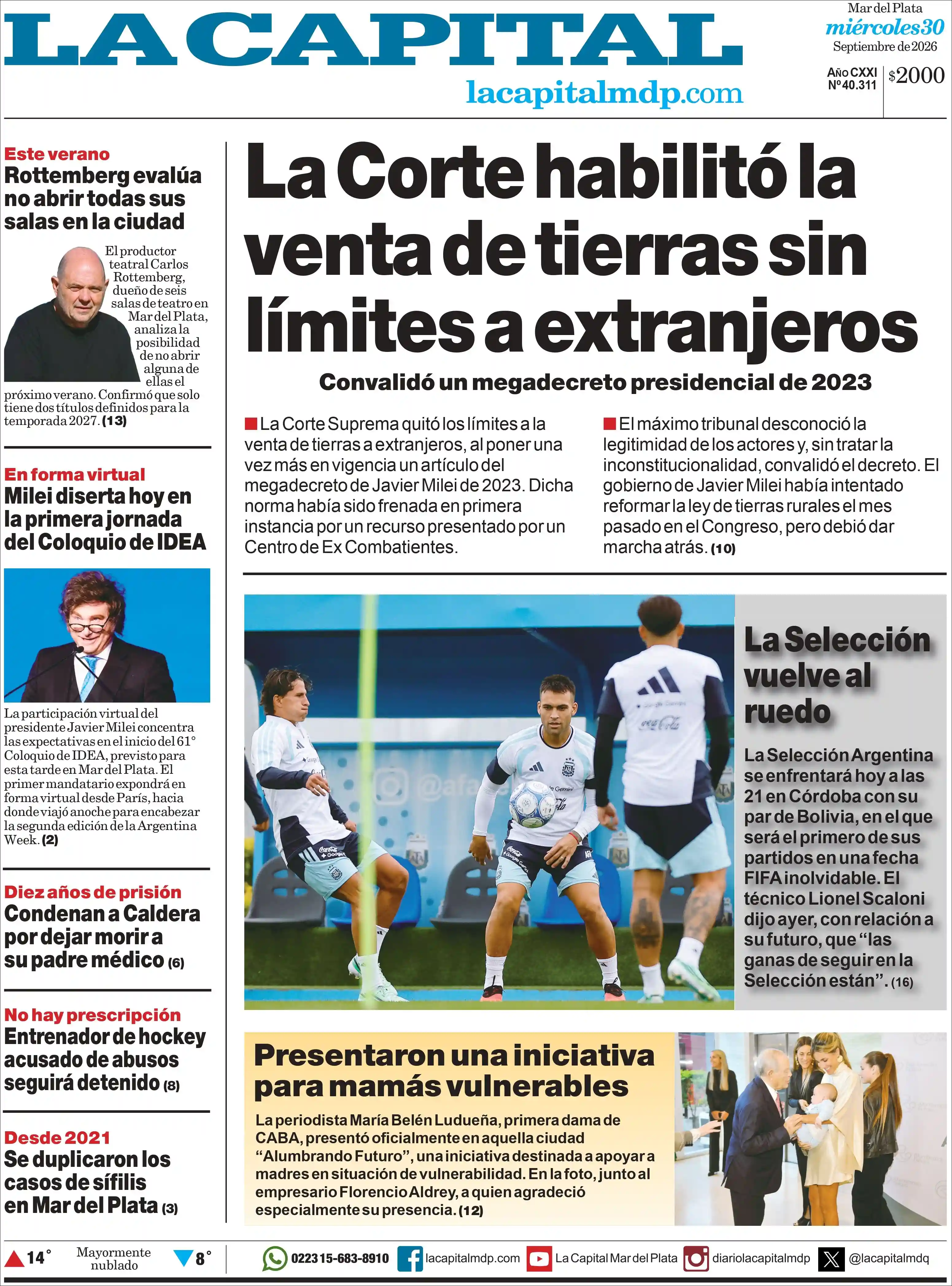 Estudios Max | LO QUE IMPORTA SALTA - Tapa del diario La Capital