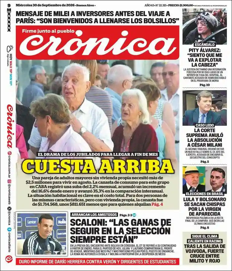 Estudios Max | LO QUE IMPORTA SALTA - Tapa del diario Crónica